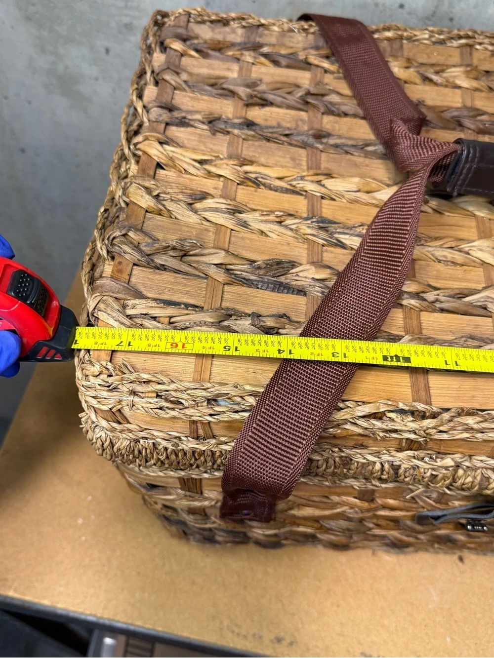 Vintage Wicker Picnic Basket- Isolated